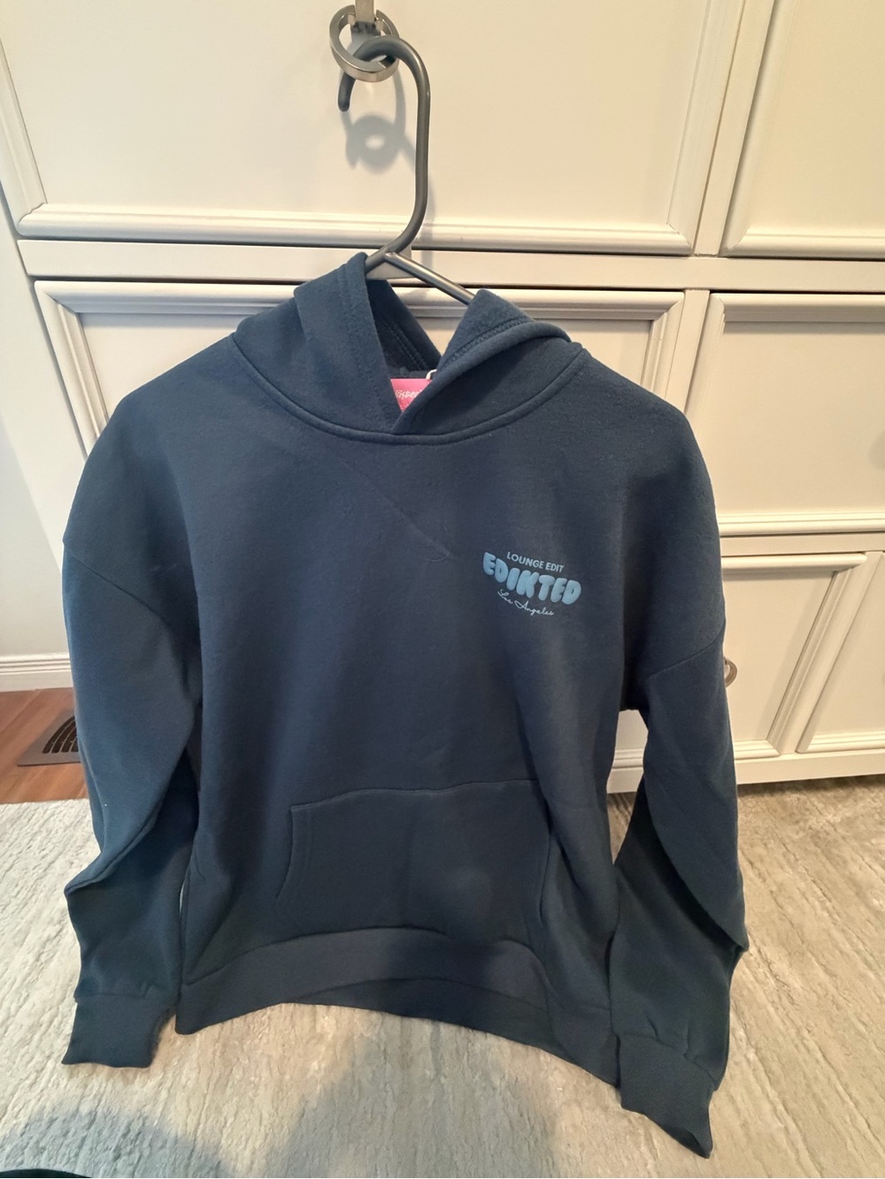 Edikted Navy Blue Hoodie with Subtle Logo